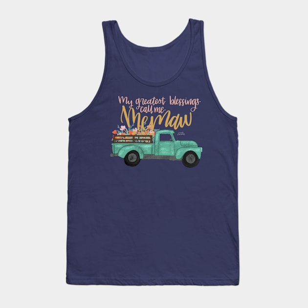 Memaw’s Blessings Tank Top by Hannah’s Hand Lettering